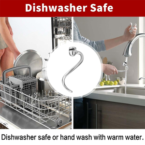 KitchenAid compatibele roestvrijstalen deeghaak, voedselveilige spiraaldeeghaak, vaatwasmachinebestendig, mixeraccessoires, vervangend onderdeel - Product Image 5