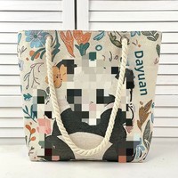 Sac fourre-tout en toile Fu Bao Panda, sac à bandoulière portable pour étudiant, sac à main pour le travail, les trajets quotidiens, décontracté, grand format, avec fermeture éclair, toutes saisons, loisirs, voyages