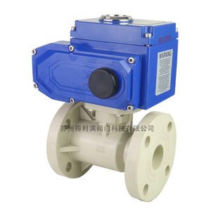 Vanne à boisseau sphérique électrique à bride Sunu Q941F-10S DN15 DN300 avec joint PTFE, résistante aux acides et aux alcalis, vanne de régulation - Product Image 3