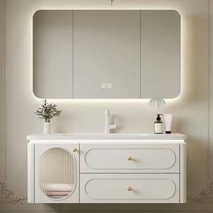 Mueble de Baño de Estilo Francés de Alta Calidad, Diseño Moderno, Lavabo de Hotel, Tocador de Baño con Espejo - Product Image 1