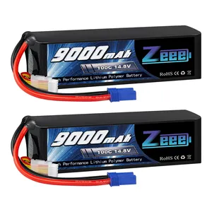 Zeee 14.8V 100C 9000mAh 4S RC Lipo Battery with EC5 for FPV/Drone/UAV battery