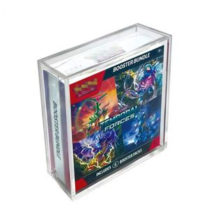 FX Premium Modern Clear Acrylic <b>Display</b> <b>Case</b> for Pokm Booster Bundle (New Style) | Portable UV Resistant Custom Logo Size for - Product Image 1