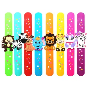 Custom Logo Sublimation Reflective Snap On Wristband PVC Christmas Slap Bracelet For Kids