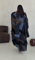 Abaya musulmane pour femmes Hafizah avec blocs de couleur personnalisés et hijab assorti, kaftan modeste de Dubaï, robe maxi islamique, tenue pour le Ramadan et l'Aïd