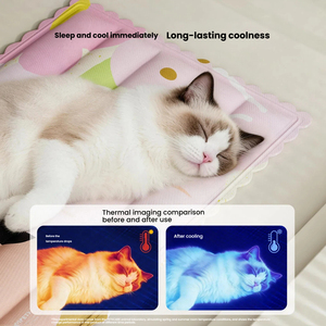 Tapis rafraîchissant en soie glacée pour animaux de compagnie, lit pour chat, coussin en gel d'été pour chiens et chats, tapis de couchage pliable antidérapant et rafraîchissant XS-XXL OEM - Product Image 3