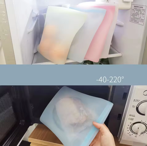 ถุงเก็บอาหารซิลิโคนเส้นคู่แบบหนา ทนต่ออุณหภูมิสูง ปิดผนึกด้วยตัวเอง ถุงสูญญากาศสำหรับตู้เย็นในบ้าน - Product Image 2