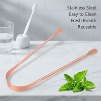 Nettoyeur de langue en cuivre de qualité supérieure, brosse à gratter la langue pour l'hygiène buccale avec emballage en boîte