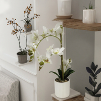 Fleur artificielle en pot en gros, couleur blanche, décoration intérieure et extérieure, orchidée personnalisable pour mariage