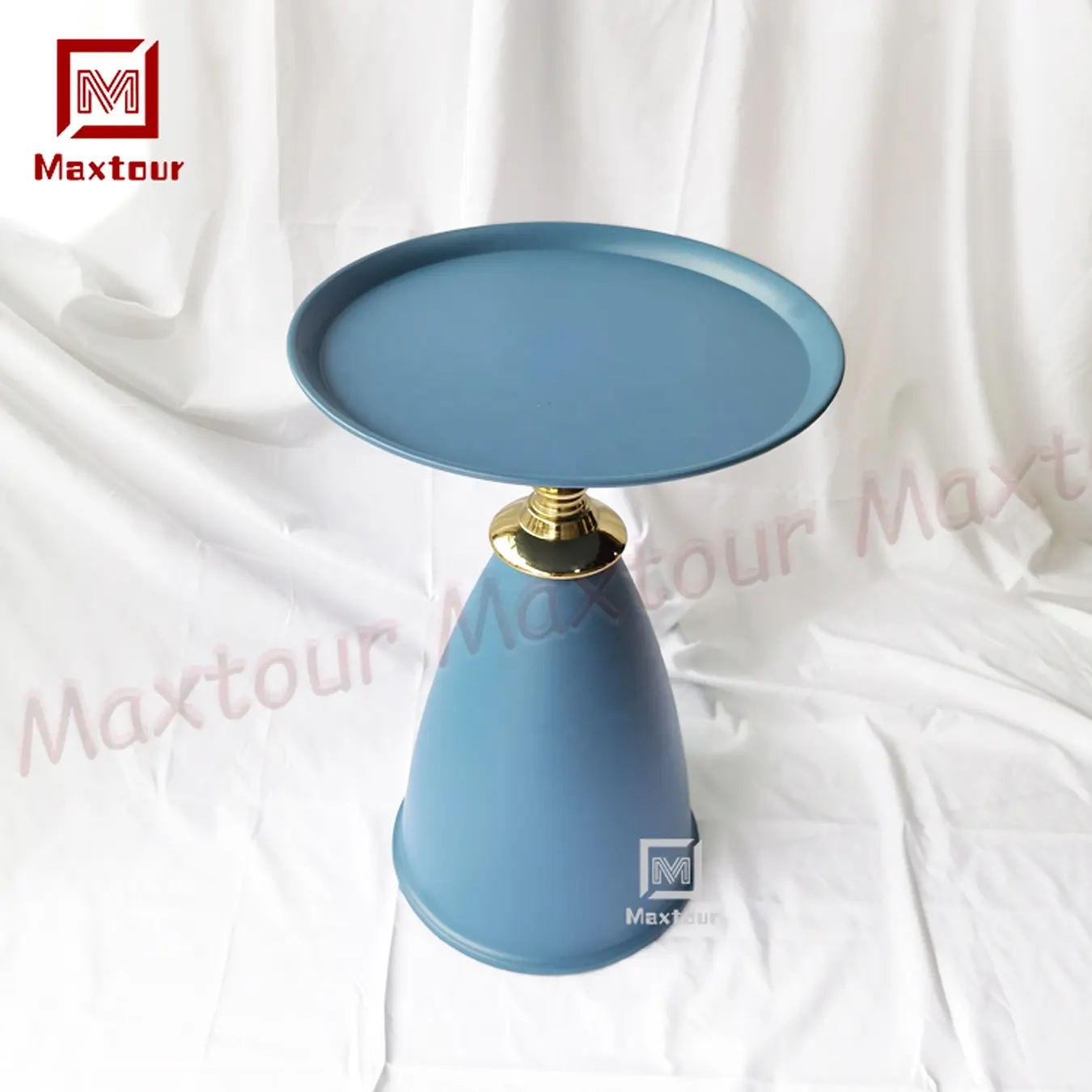 Design moderno piccolo tavolino in metallo con ferro blu Top di vendita caldo divano tavolino per soggiorno mobili per la casa