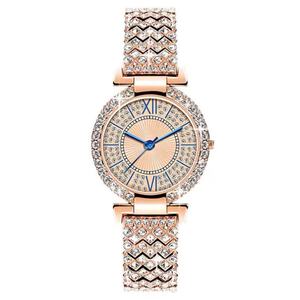 Montre à quartz de luxe pour femmes d'affaires avec cadran en verre et aiguilles, bracelet en acier inoxydable, boîtier en alliage, style sport, chiffres romains - Product Image 3