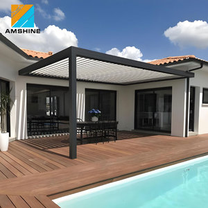 Pergola in Alluminio Impermeabile Motorizzata, Gazebo Regolabile da Esterno con Lamelle Elettriche - Product Image 2