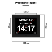 Jam Kalender Digital 8 inci untuk Lansia, Kalender Digital dengan Huruf Besar, Analog Digital, DST Otomatis, Alarm Khusus, Pengingat Obat