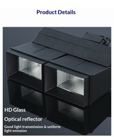 Spot LED sur rail orientable anti-éblouissement pour galerie d'art, musée, magasin de détail, éclairage commercial