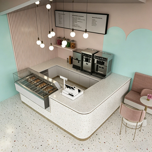 Bancone e Vetrina Espositiva Personalizzati per <span class=keywords><strong>Gelateria</strong></span> Moderna con Piano in Marmo e Vetrina per Gelato in Vetro - Product Image 3
