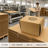Boîte d'expédition en kraft recyclable personnalisée avec inserts de séparation pour coffrets cadeaux abonnement, fermeture à rabat et à oreilles, vente en gros