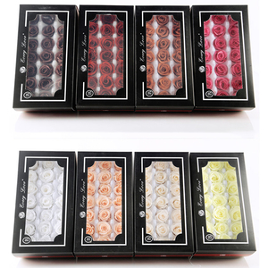 Fai da te materia di fiori di rosa grezza decorazione a cupola regalo 21 pezzi 2 - 3 cm rose mini desktop pianta da giardino rose stabilizzate - Product Image 2