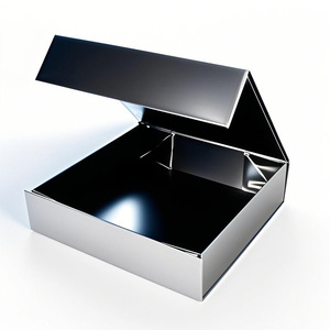 Caja de Regalo Magnética Plegable de Cartón Corrugado Rígido Grande Personalizada, Diseño Negro Mate para Vestidos de Novia, Laminación Mate - Product Image 5