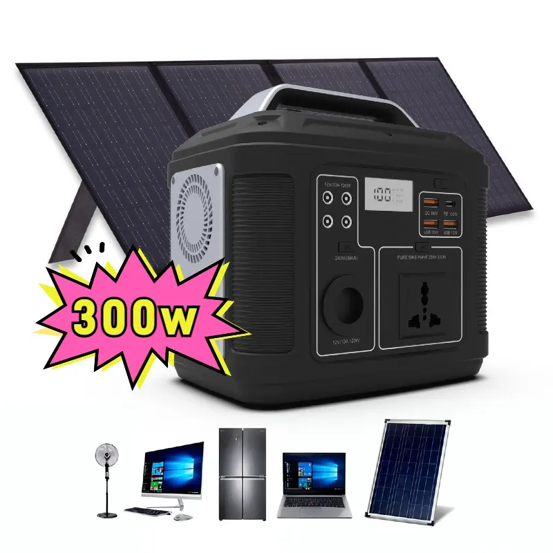 Protezione ambientale nuova energia 300w centrale solare alimentazione di emergenza portatile