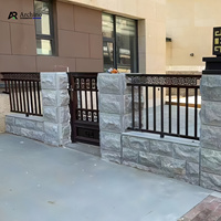Balustrade de balcon en aluminium minimaliste de luxe, extérieure, noire, à lattes horizontales, pour maison moderne, villa, appartement, DIY