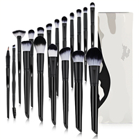Ensemble de pinceaux de maquillage professionnels OEM personnalisés, 18 pièces, poils synthétiques de qualité supérieure, kit de pinceaux cosmétiques avec boîte pour le visage et les yeux