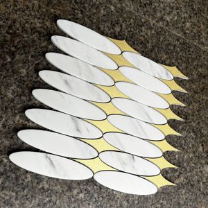 Nuevo Mosaico <span class=keywords><strong>de</strong></span> Mármol Blanco Natural con Diseño <span class=keywords><strong>de</strong></span> Rosas y Flor, Mosaico <span class=keywords><strong>de</strong></span> Mármol con Madreperla, Decoración <span class=keywords><strong>de</strong></span> Pared <span class=keywords><strong>de</strong></span> Lujo, Azulejo para Revestimiento - Product Image 3