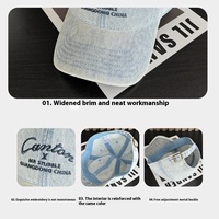 Bas quantité minimale de commande personnalisé 100% coton Denim papa chapeau usine en gros lavé Jean casquettes de golf disponibles personnalisation pour la randonnée en plein air