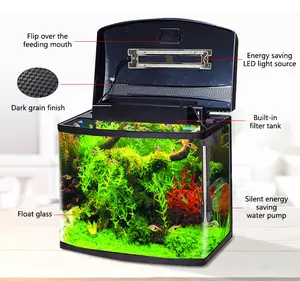 Ruang tamu lemari kaca kecil, lemari tangki ikan meja akuarium Mini tangki ikan