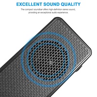 Barre de son avec connexion filaire/sans fil, haut-parleur de bureau, design compact haute définition, audio pour ordinateurs domestiques, tablettes, téléphones mobiles