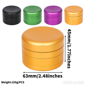Venta al por mayor logotipo personalizado aleación de aluminio metal <span class=keywords><strong>verde</strong></span> negro púrpura oro Color 63MM 4 piezas capas molinillo de hierbas molinillo de pimienta trituradora - Product Image 2