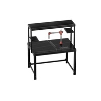 Plataforma de Trabajo de Seguridad con Tablero Colgante para Taller Mecánico, de Aleación de Aluminio ESD Negra con Superficie de Mármol