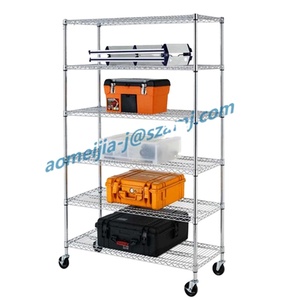 NSF & אישור CE מותאם אישית גודל מתכוונן ומוצק 6 קומות חוט מדפי - Product Image 1