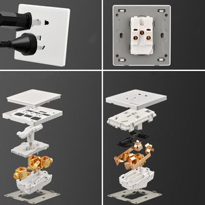 Matte White Wall Switch Socket Panel ultra Slim 86 Type Single Control Five Hole PC Flame Retardant <b>Universal</b> Home Outlet - Product Image 2