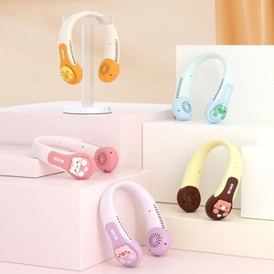 Portable Kids <b>Neck</b> <b>Fan</b>, <b>Neck</b> <b>Fan</b> for Kids Rechargeable, <b>Bladeless</b> Cooling Children <b>Fan</b>,3 Speeds Mute <b>Fan</b> Adjustable Operated Pre - Product Image 2