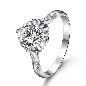 CVD HPHT Lab Grown Diamond Jewelry 14K Solid Gold round Cut 1.5ct Lab Grown Diamond Ring per anello di fidanzamento