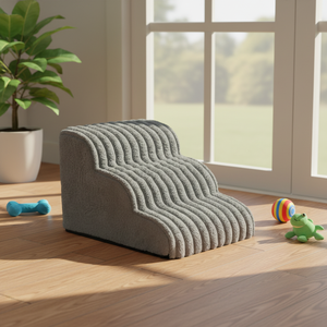 Escalier pour animaux de compagnie en mousse haute densité 25, doux et luxueux, avec bandes en flanelle moelleuses, antidérapant avec points sur le dessous, pour intérieur - Product Image 4