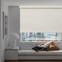 Persianas personalizables para hotel, persianas enrollables de cebra opacas con diseño horizontal y diseño minimalista negro eléctrico motorizado para ventanas