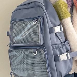 <span class=keywords><strong>Sac</strong></span> à dos Ita Bag rose pastel élégant à double maille avec fenêtre transparente et compartiments pour femmes - Product Image 6