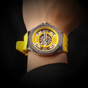 New Luxury Mens Automatic Mechanical Watch 10 ATM Waterproof 3D Skull Skeleton Dial Waterproof Male Wrist Watches