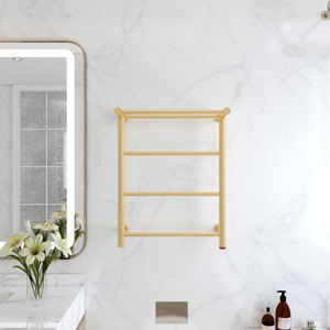 Porte-serviettes chauffant <span class=keywords><strong>mural</strong></span> traditionnel, chauffe-serviettes doré, <span class=keywords><strong>petit</strong></span> <span class=keywords><strong>radiateur</strong></span> <span class=keywords><strong>de</strong></span> serviette doré - Product Image 3