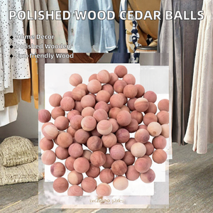 Bolas de Madera de Cedro Pulida Ecológicas Estilo Arte Folclórico, Bloques Pequeños con Aroma Fresco para Cajones de Armario, Almacenamiento de Ropa y Manualidades - Product Image 2