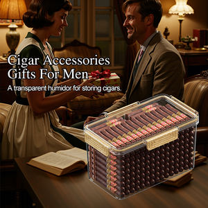Scatola di sigari a umidità costante dorata Zhanggong sigillata organizzatore di sigari portatili di grande capacità - Product Image 2
