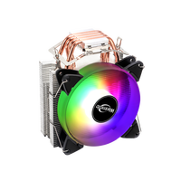 Nouveau design 2026 – Refroidisseur de processeur PWM 4 broches avec 4 caloducs, dissipateur en aluminium haute performance RGB pour LGA AM5/AM4, avec roulement fluide pour le gaming