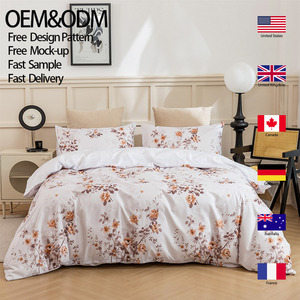Juegos de fundas de edredón estampadas de poliéster 100% supersuaves personalizadas de alta calidad de fábrica con fundas de almohada con cremallera, fundas de edredón, juego de cama - Product Image 4
