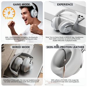 BT 6.0 Kabellose Over-Ear-Kopfhörer mit LED, Geräuschunterdrückung, 3EQ-Sound, App-Steuerung, Memory-Schaum-Ohrpolstern, IPX4 Wasserdicht, 20+ Stunden Akkulaufzeit - Product Image 4