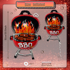 Grand ballon en aluminium pour barbecue, idée cadeau Fête des Pères, décoration pour fête de barbecue d'été, pour Papa, barbecue en plein air, anniversaire - Product Image 2