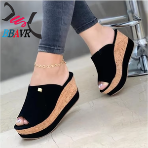 Nouvelle Collection 2026 – Sandales Mule Compensées Femme à Bout Ouvert, Semelle Épaisse en Liège Antidérapante, Style Rétro Tendance pour la Plage - Product Image 2