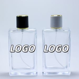 ขวดน้ำหอมแก้วใสแบบพ่น ดีไซน์หรูหรา สำหรับขายส่ง พร้อมฝาสีดำทอง - Product Image 1