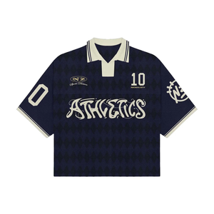 Camiseta de Fútbol Retro Americana Personalizada para Hombre, Clásica, Holgada, para Deporte, con Estampado Digital, Transpirable, de Malla de Poliéster con Letras - Product Image 1