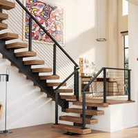Escalier droit moderne de qualité supérieure pour villas de luxe, vente en gros directe usine