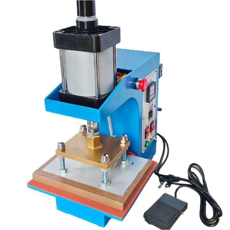 Mesin cetak timbul timbul kertas kayu Manual mesin Press panas kertas PVC kulit Foil panas